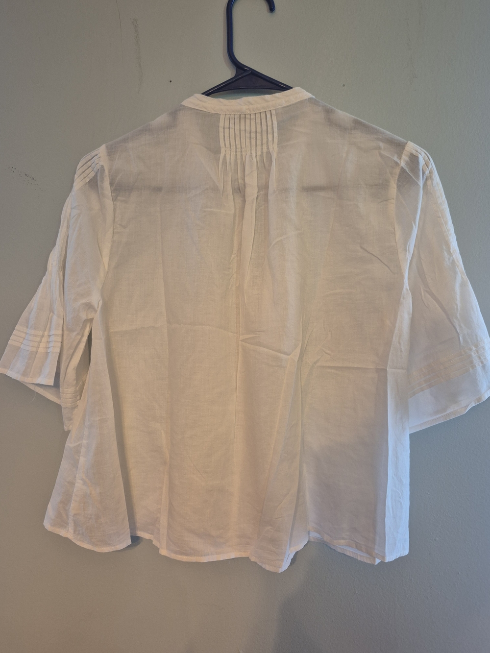 MADEWELL White Pintuck Peasant Blouse SZ SMALL - Picture 6 of 7